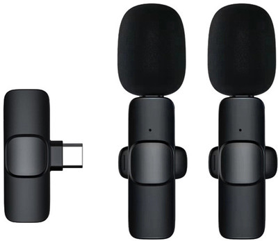 MOOZMOB K9 Mic Dual User Wireless Mic for Type C Android Mobile Youtube Wireless Collar Microphone