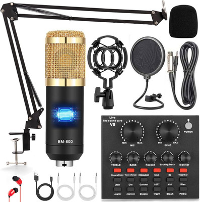 KE Krown BM 800 Studio Recording & Streaming Kit (Gold) Condenser Mic with Live Sound Microphone