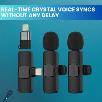 Clairbell K9 Dual Wireless Microphone, Bluetooth Collar Mic for Interview/YouTubeI30 Microphone