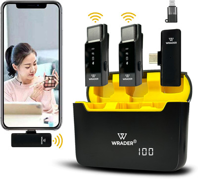 MOBIZAC Wireless Lavalier Microphone with Charging Display Case, Noise Canceling Mic for Video Making(Black)
