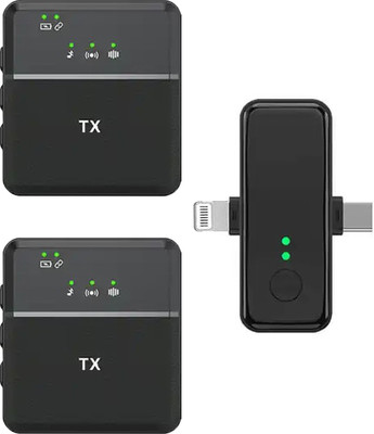 WRADER Dual Wireless Collar Mic with Noise Reduction for All Devices Video Recording Microphone
