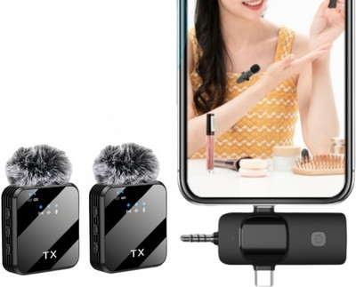 Gentle e kart Dual Wireless Microphone Plug &Collar Mic for Vlogging/Live Stream Microphone