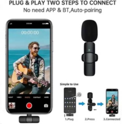 SYARA KUK110-RE57-K8 Wireless Collar Mic for iPhone/iPAD & Type C Supported Microphone
