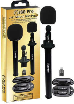 JSD PRO -J61 -Media Mic Pro for News Reporters -All Smartphones Compatible Dual Wireless Microphone