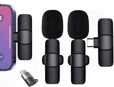 Gentle e kart K9 Dual Wireless Mic Noise Cancellation for All iPhone And Android Device(Black) Microphone