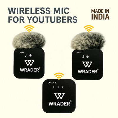 WRADER Wireless Microphone with Noise Reduction Mic for Youtube Video Recording Vloging Microphone