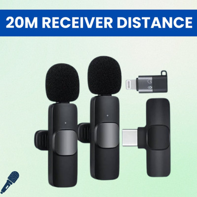 SYARA K9 Dual Wireless Microphone, Bluetooth Collar Mic for Interview/YouTubeU250 Microphone