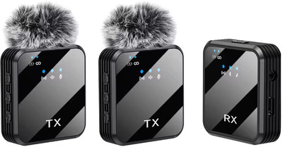 MOOZMOB Dual Wireless Mic with Noise Reduction for Mobile, iPhone, Cameras, DSLR, GoPro Microphone