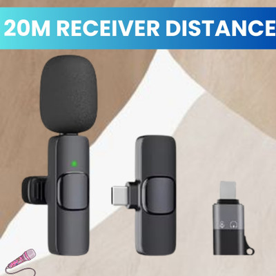 GUGGU K8 Wireless Microphone, 2-in-1 Lavalier Mic with for Vlogging/YouTube/StreamV10 Microphone