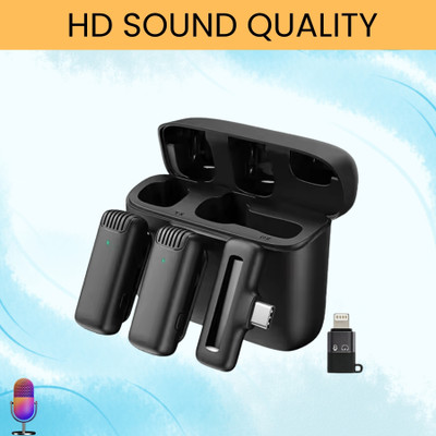 Clairbell J13 Wireless Microphone With Dual Channel Mic for Vlogging/YouTube/StreamingE196 Microphone