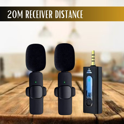 GUGGU K35 (Wireless Microphone) With Collar mic for Interview and VloggingF75 Microphone