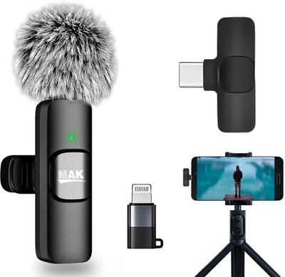 MAK Fur Wireless Single Mic,Noise Reduction,Compatible with Smartphones for Vlogging Microphone