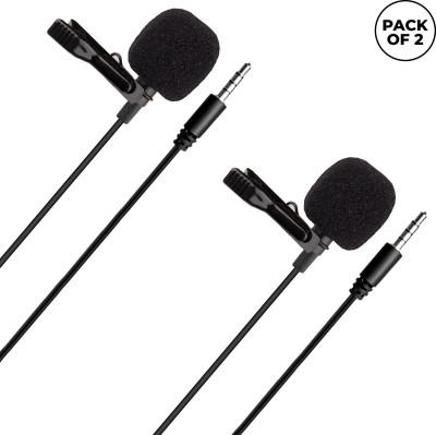 MOOZMOB PACK OF 2 Professional Grade 3.5mm Collar Mic for Video Recording and Youtube Microphone