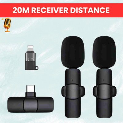 GUGGU K9Dual Wireless Microphone Plug& Bluetooth Collar Mic forLive Stream/YoutubeO369 Microphone