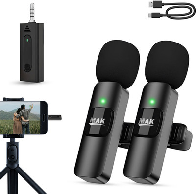 MAK Wireless Lavalier Microphone Compatible for DSLR/Camera/Speaker Microphone