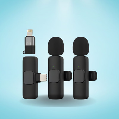 Clairbell K9 Dual Wireless Mic WithCollar Microphone for YouTube &Live Voice RecordingJ435 Microphone