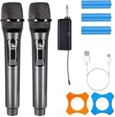 Urban Infotech UHF Dual Wireless Microphone with Rechargeable Receiver mic Microphone