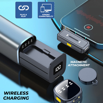 MOOZMOB Wireless Mic with Noise Reduction for Youtube Video Recording Vlogging Reels Microphone