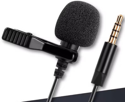 MOBONE Portable Wired Mini 3.5mm Metal Lapel Lavalier Clip Microphone