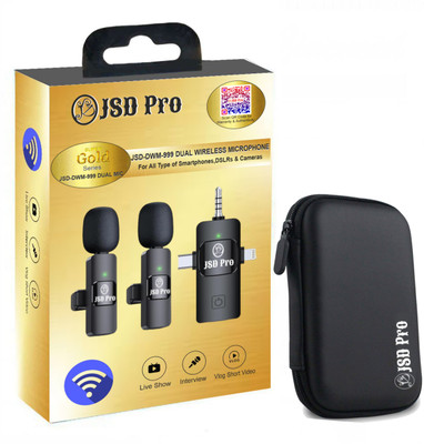 JSD PRO JSD-DWM-999SG -All Types of Smartphone,Dslr & Camcorder Compatible Dual Wireless Microphone