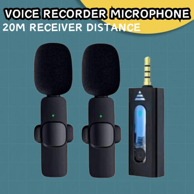 GUGGU K35 (Wireless Microphone) With Collar mic for Vlogging & Interview/RecordingG120 Microphone