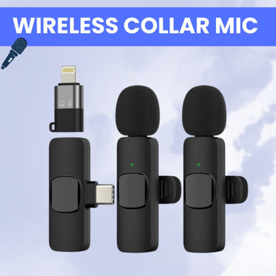 SACRO K9 Dual Wireless Microphone, Bluetooth Collar Mic for Interview/YouTubeP143 Microphone
