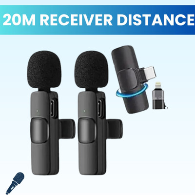SACRO K9 Dual Wireless Microphone, Bluetooth Collar Mic for Interview/YouTubeP277 Microphone