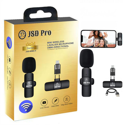 JSD PRO JSD-WMG-9 Gold Series- HQ - iPhone & C-Type Smartphone compatible Mini Wireless Microphone