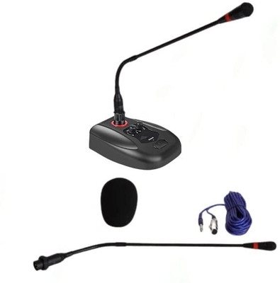 KH Desktop Gooseneck Wired Microphone with Echo Buttonand Volume Control Button, Microphone