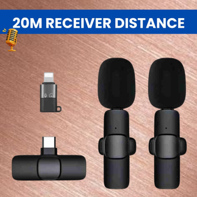 GUGGU K9Dual Wireless Microphone Plug& Bluetooth Collar Mic forLive Stream/YoutubeO363 Microphone
