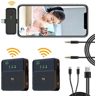 WRADER Dual Wireless Mic with Noise Reduction for Laptop, DSLR Camera, Speaker, Mobile Microphone