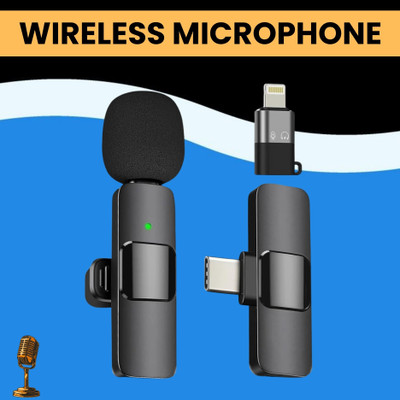 Clairbell K8 Wireless Microphone Recording Clip Mic with Receiver for Vlogging/YoutubeR61 Microphone