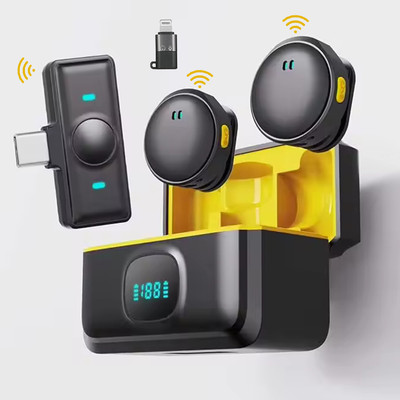 MOOZMOB Dual Mic with Charging Case for Vlogs Recording Reels Insta Live and Podcast Microphone