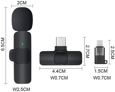 BASS BLING K8 mic Type-C Lightning Mobile Camera Laptop for Vlogging YouTube,Zoom Call Microphone