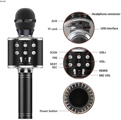 Y2H Enterprises AR44(WS858) PRO MICROPHONE Handheld MIC& SPEAKERCOLOR MAY VARY(PACK OF 1) Microphone