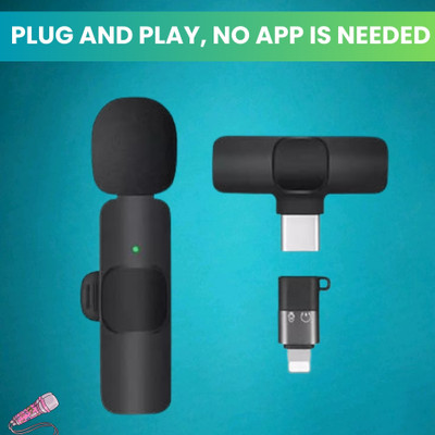 SACRO K8 Wireless Microphone, 2-in-1 Lavalier Mic with for Vlogging/YouTube/StreamQ468 Microphone