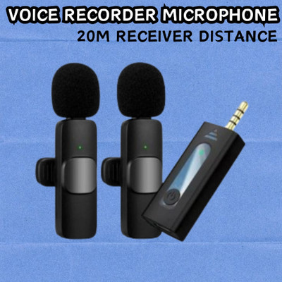 GUGGU K35 (Wireless Microphone) With Collar mic for Vlogging & Interview/RecordingF14 Microphone