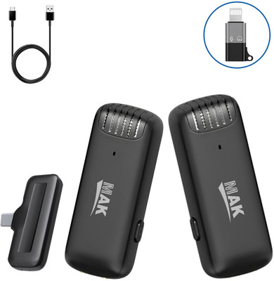 MAK Wireless Dual Mic with ANC for Video Recording, Content Creators, Vlogging Microphone
