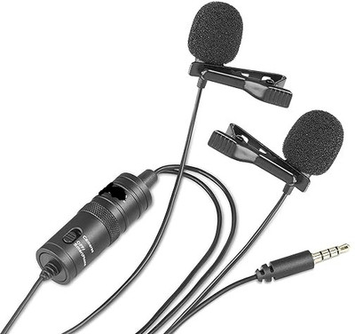 shivrahm enterprises BOYA BY-M1DM Dual Omni-Directional Lavalier Mic Camera Microphone Microphone