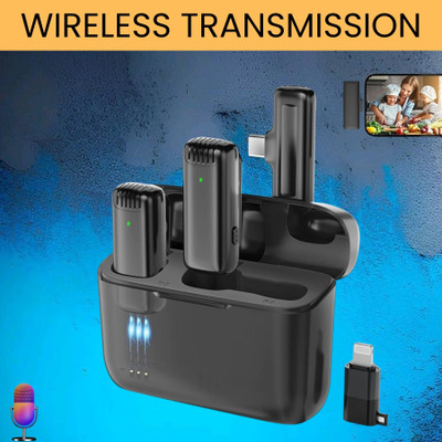 Clairbell J13 Wireless Microphone With Dual Channel Mic for Vlogging/YouTube/StreamingE123 Microphone