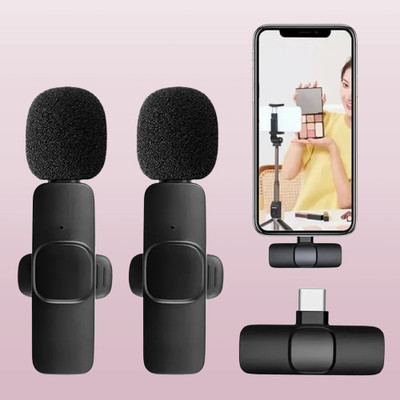 Gentle e kart K9 Wireless Mic for Type C Mobiles for Youtube Dual User Wireless Collar Microphone
