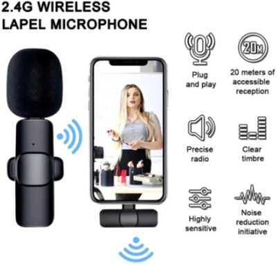 Clairbell NP-Wireless Microphone For Phone K9 Live Shows Interviews Vlogs Microphone