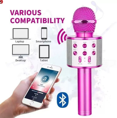 Ziddjeet A1748 WS858 Heavy Quality 8 Hours play time(KARAOKE MIC WITH SPEAKER) Microphone