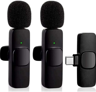 THE MOBILE POINT Professional Wireless Dual Collar mic for Type-C,No Need App/Bluetooth Microphone