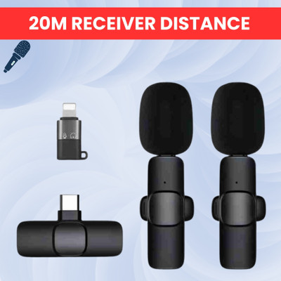 Clairbell K9 Dual Wireless Microphone, Bluetooth Collar Mic for Interview/YouTubeI493 Microphone