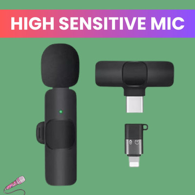 Clairbell K8 Wireless Microphone, 2-in-1 Lavalier Mic with for Vlogging/YouTube/StreamX110 Microphone