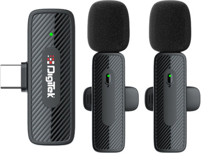 DIGITEK DWM-008 PRO 2.4G with 1 Receiver with Type-C Connector & 2 (Dual Respondent) Microphone