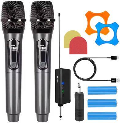 Urban Infotech Dual Wireless UHF Mic Set with Receiver & Rechargeable Batteries Microphone