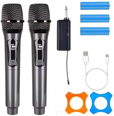 IMAGINEA UHF Wireless Microphone UHF Dual Cordless Dynamic Mic with Rechargeable Receiver Microphone