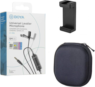 BOYA BY-M1S with Carrying Case and Mount3 Universal Lavalier Microphone